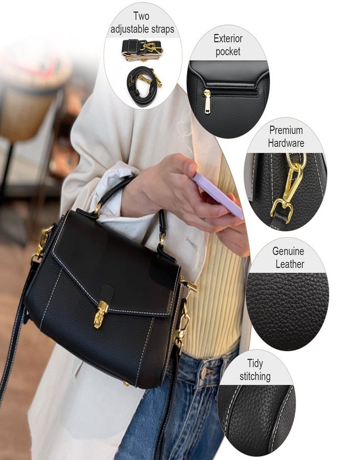 imeetu Genuine Leather Crossbody Bag for Women, Tote Bag Removable Shoulder Strap(Green) - Image 3