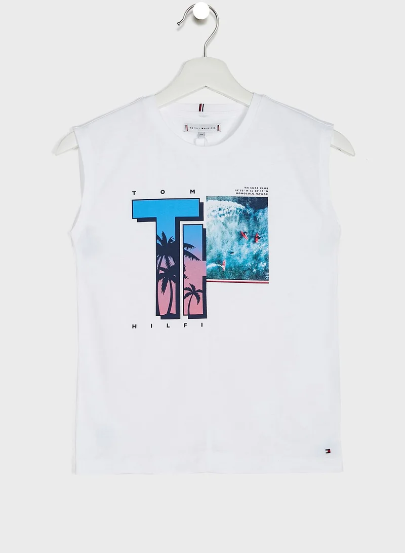 TOMMY HILFIGER Youth Hawaii Surf Print T-Shirt