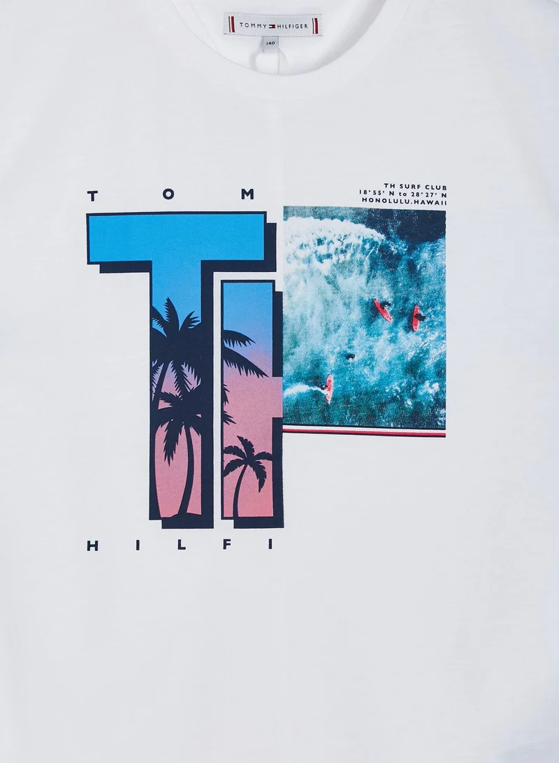 TOMMY HILFIGER Youth Hawaii Surf Print T-Shirt