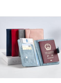 Generic Showday Passport Wallets Travel Holder Set, Honeymoon travel Luggage Tags,Slim Passport Case Covers for Wedding Bridal Shower Gift Mr and Mrs Luggage Tags Couples Passport Holder Set (Light Blue)  - Image 3