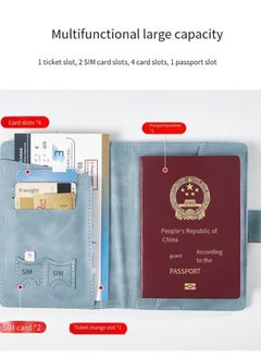 Generic Showday Passport Wallets Travel Holder Set, Honeymoon travel Luggage Tags,Slim Passport Case Covers for Wedding Bridal Shower Gift Mr and Mrs Luggage Tags Couples Passport Holder Set (Light Blue)  - Image 4