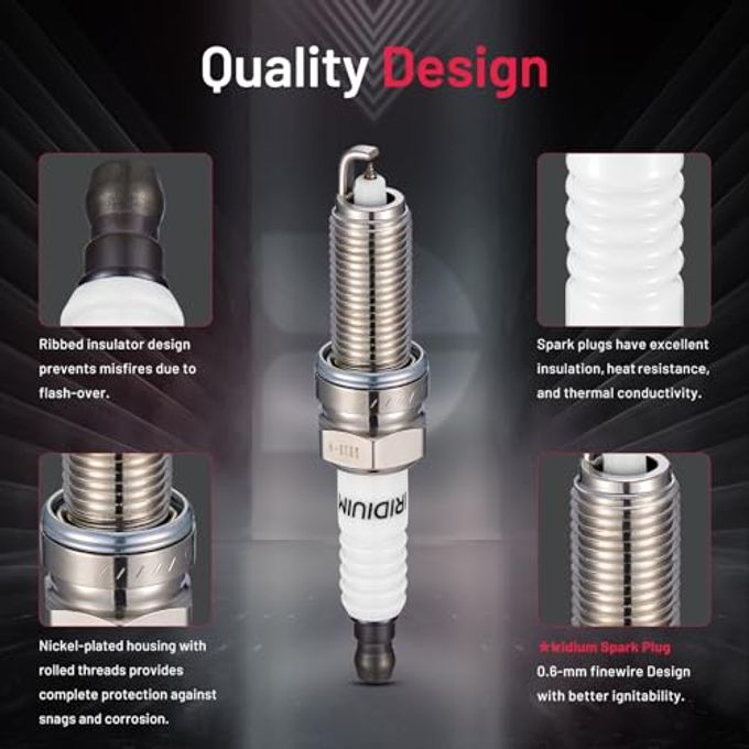BDFHYK 92873 Iridium Spark Plugs Compatible with Hyundai 2012-2019 Accent,2011 Elantra, 2012-2017 Veloster,Compatible with Kia 2012-2019 Rio, 2012-2019 Soul Replacement for LZKR6AIX Set of 8 - Image 3