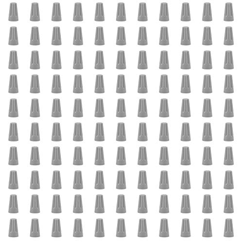 Mamfous 100 PCS P1 Grey Spring Insert Twist Caps Connection Electrical Wire Connectors Nuts Screw Terminals Assortment (Grey) - Image 1