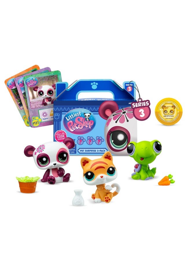 Littlest Pet Shop - Pet Surprise 3-Pack - Series 3, Gen 7 Authentic LPS Bobble Head Toy Figure, Collectible Toy Animal, Ages 4+ - Image 1
