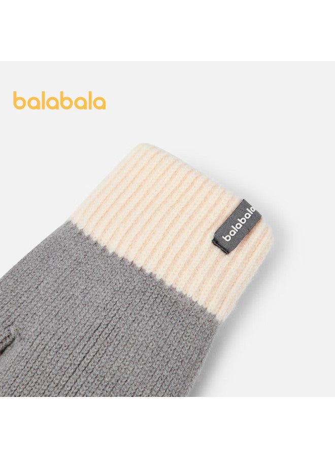Balabala Children's Gloves Winter Boys Girls Flip-up Fingerless Thick Warm Outdoor Five-fingered Gloves 208424162202 - Image 5