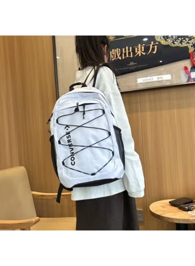 CONVERSE Minimalist White - Black Color - Blocking Backpack, Classic Strap Design, Perfect for Streetwear and School Days - Image 3