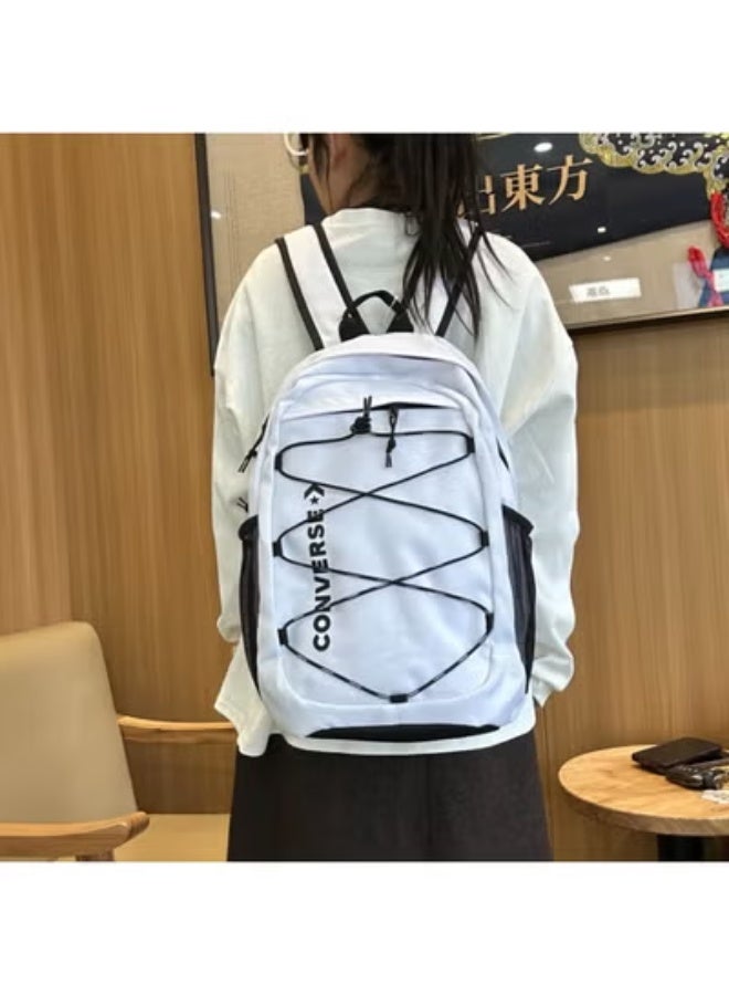 CONVERSE Minimalist White - Black Color - Blocking Backpack, Classic Strap Design, Perfect for Streetwear and School Days - Image 2