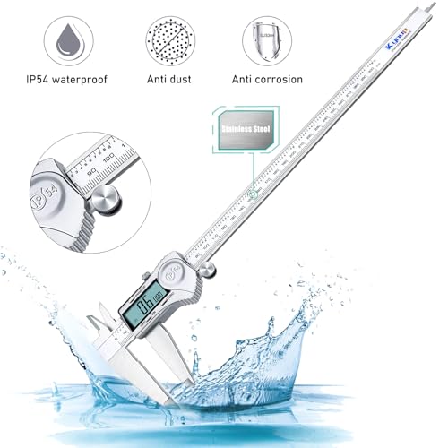 Kynup Digital Caliper, 12 Inch Caliper Measuring Tool with Stainless Steel, IP54 Splash Proof Protection Design, Large LCD Screen, Easy Switch from Inch Metric Fraction (300mm) - Image 5