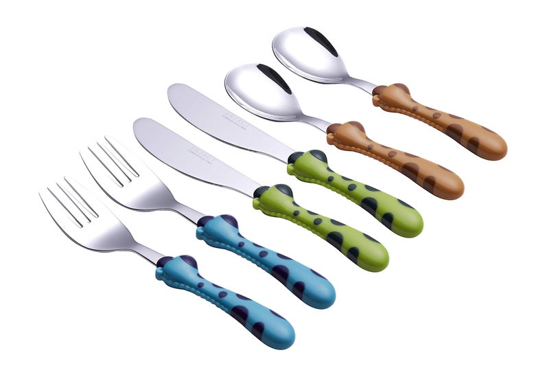 Exzact Children Flatware 6pcs - Kids Silverware Stainless Steel - 2 x Children Safe Forks, 2 x Safe Table Knife, 2 x Tablespoons, Toddler Utensils for Lunch Box BPA Free - Image 2