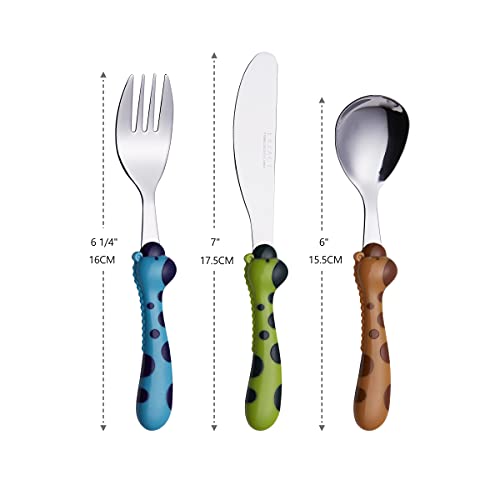 Exzact Children Flatware 6pcs - Kids Silverware Stainless Steel - 2 x Children Safe Forks, 2 x Safe Table Knife, 2 x Tablespoons, Toddler Utensils for Lunch Box BPA Free - Image 3