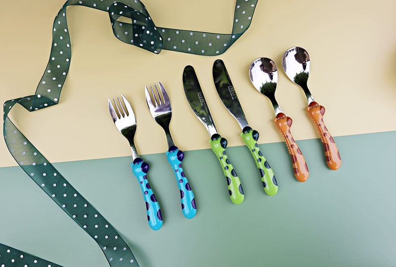 Exzact Children Flatware 6pcs - Kids Silverware Stainless Steel - 2 x Children Safe Forks, 2 x Safe Table Knife, 2 x Tablespoons, Toddler Utensils for Lunch Box BPA Free - Image 5
