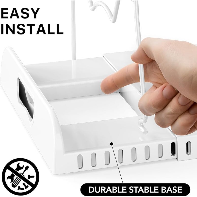 Simple Houseware 10-Compartment Expandable Pan Organizer, White, Metal, Modern, Kitchen Pan Organizer, Kitchen Organization - Image 5