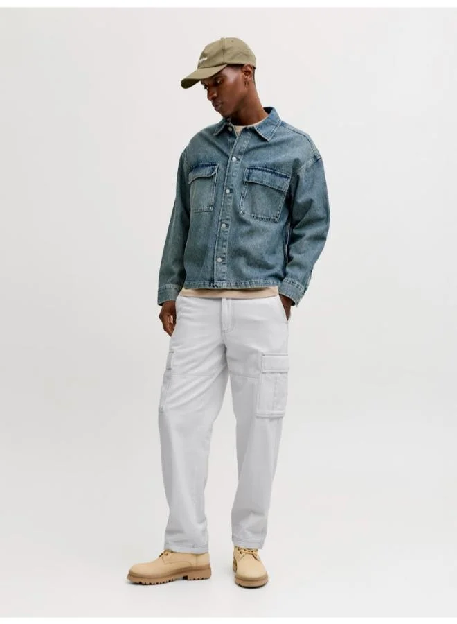 JACK & JONES Cloud Dancer Contrast Loose fit cargo pants for Men | Best Price UAE