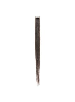 SWACC 12 Pcs Straight One Color Party Highlights Clip on in Hair Extensions Colored Hair Streak Synthetic Hairpieces (Black-1B)  - Image 5