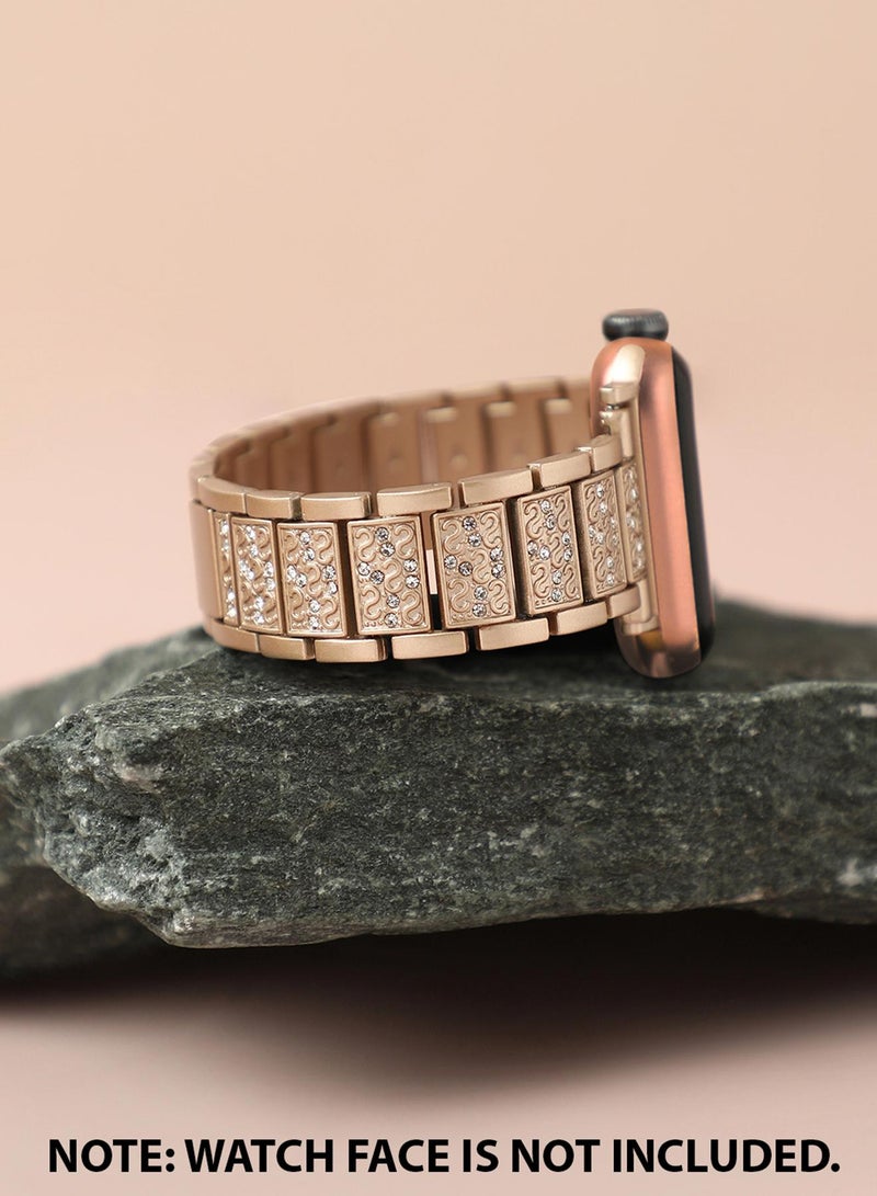 Haute Sauce Embellished Casual Chain Strap Alloy Apple Watch Strap For Women | 42mm/44mm/45mm  - Image 3