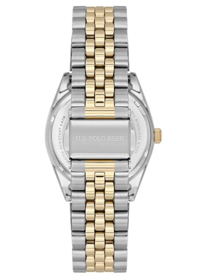 U.S. Polo Assn. Women's 34mm Watch with Green Dial & Two Tone Bracelet