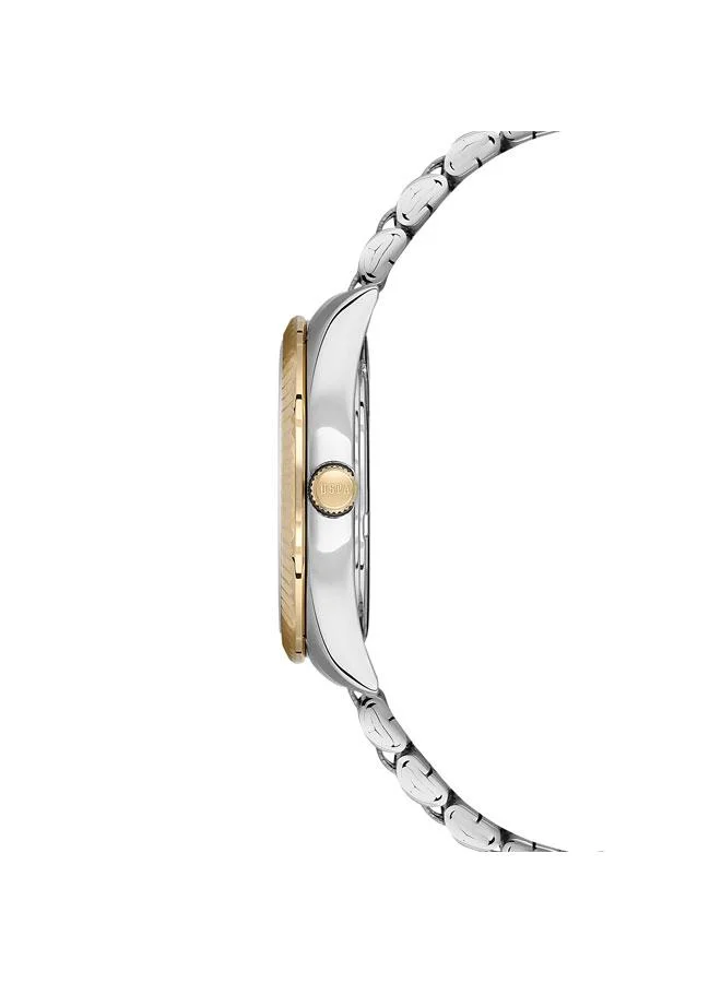 يو اس بولو اسن ساعة نسائية 34 ملم بقرص أخضر وسوار بلونين