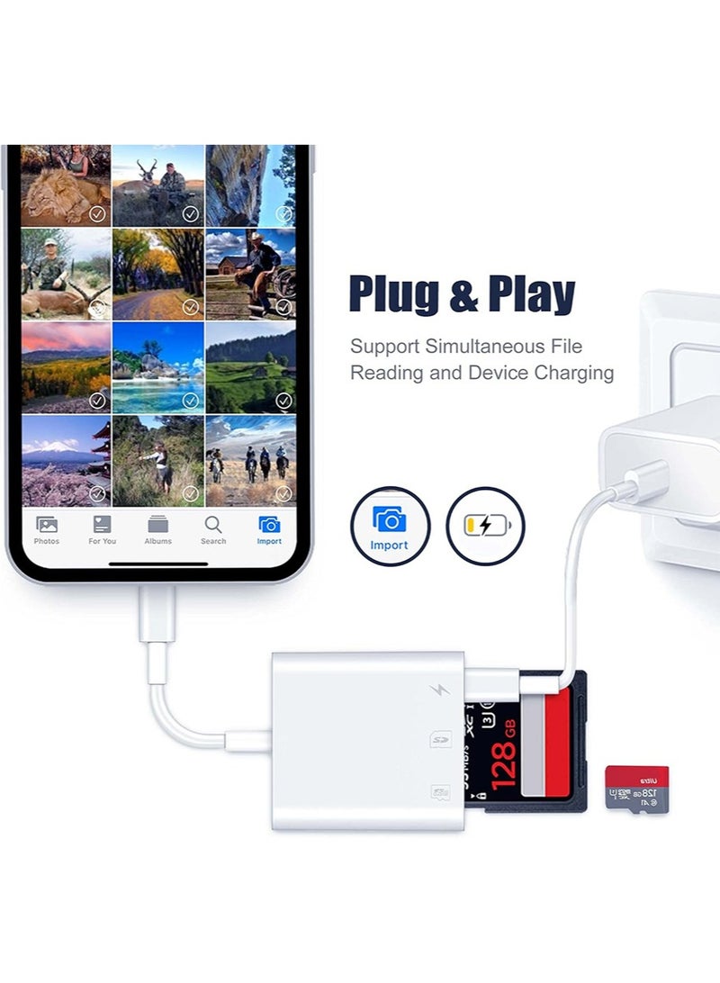 اي اي ان ايه قارئ بطاقة الذاكرة الرقمية المؤمنة 3 في 1 مناسبة ل iPhone 16 15 سلسلة قارئ بطاقة الذاكرة محول 170Mbps سرعة نقل دعم التنمية المستدامة مايكرو التنمية المستدامة متوافقة S24 S23 غالاكسي SLR كاميرا دي جي بدون طيار كاميرا الحركة ماك بوك برو - Image 4