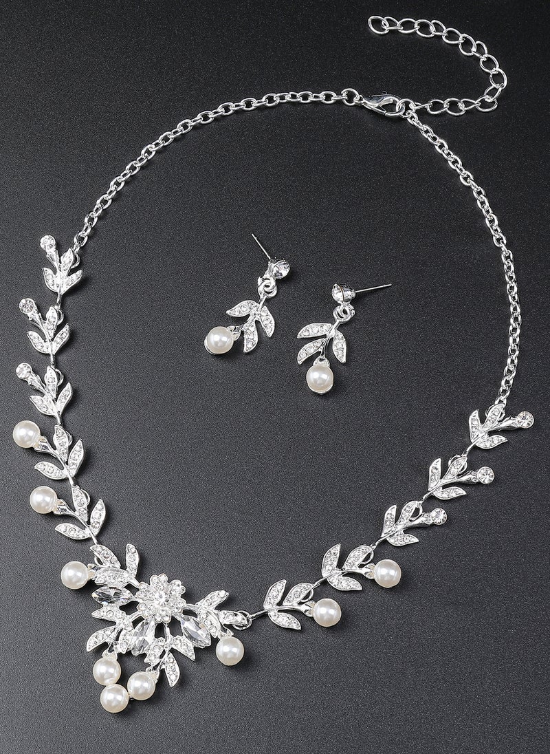 Sharpdo - 2-Piece Elegant Retro Necklace and Earrings Set - Image 1