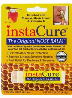 Fast Relief for Cracked, Dry and Sore Noses! InstaCure's Original Nose Balm with Raw Manuka Honey, Plus Coconut Oil, Shea Butter and Other Certified Organic Ingredients. Great Topical for Dogs' Noses!