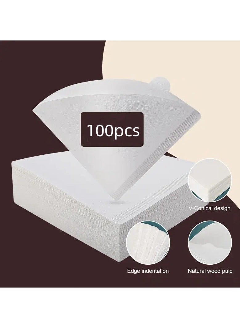 هومستر فلاتر قهوة v60 عدد 100 فلتر مقاس 02 حجم كبير ابيض - Image 5