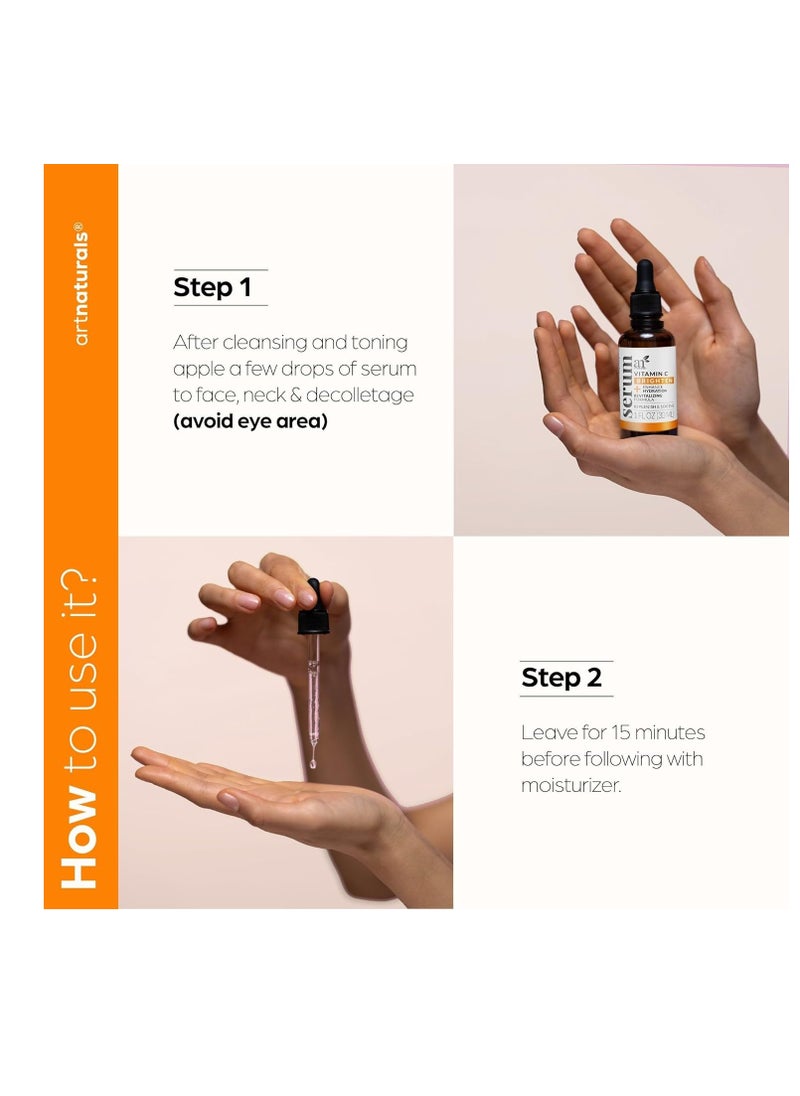 artnaturals artnaturals Anti-Aging Vitamin C Serum - (1 Fl Oz / 30ml) - with Hyaluronic Acid and Vit E - Wrinkle Repairs Dark Circles, Fades Age Spots and Sun Damage - Enhanced 20% Vitamin C  - Image 3