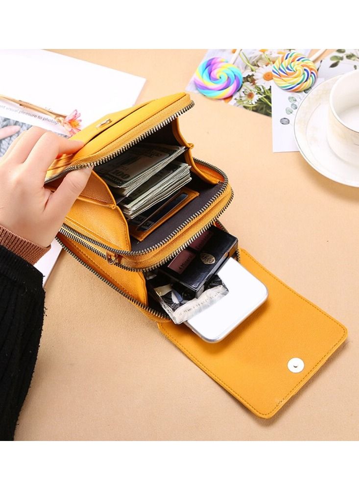 Women Bags Soft Leather Wallets Touch Screen Mobile Phone Bag Purse Crossbody Shoulder Strap Handbag Key Coin Bag Vertical Style - Image 3