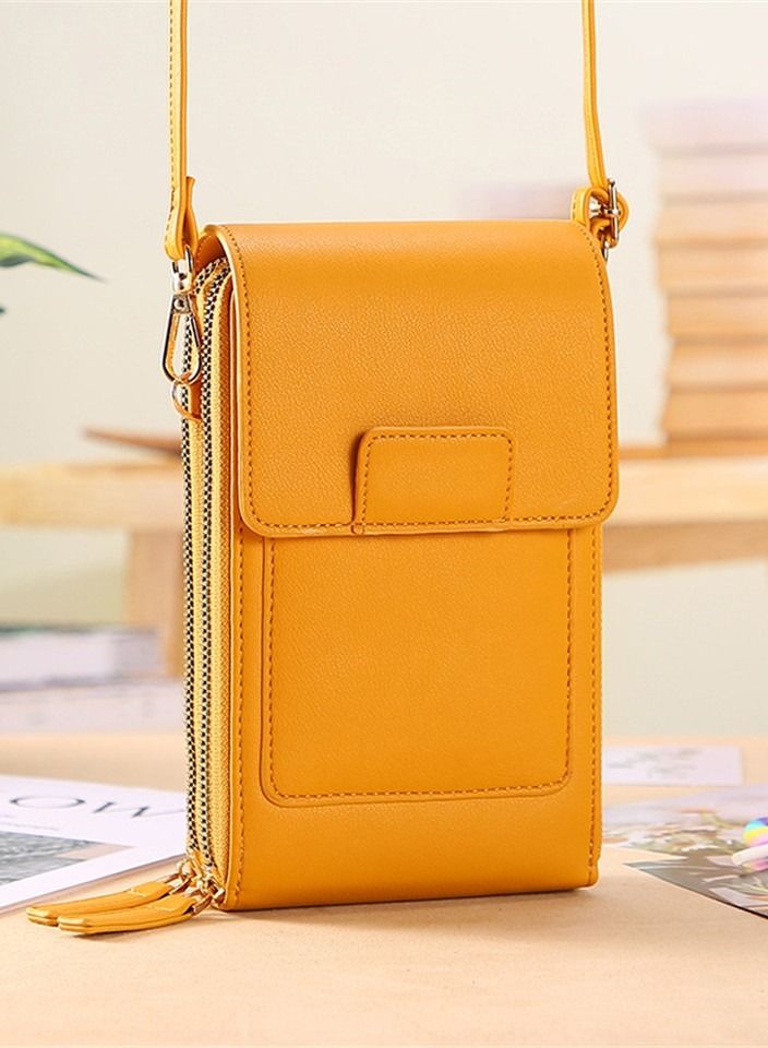 Women Bags Soft Leather Wallets Touch Screen Mobile Phone Bag Purse Crossbody Shoulder Strap Handbag Key Coin Bag Vertical Style - Image 1