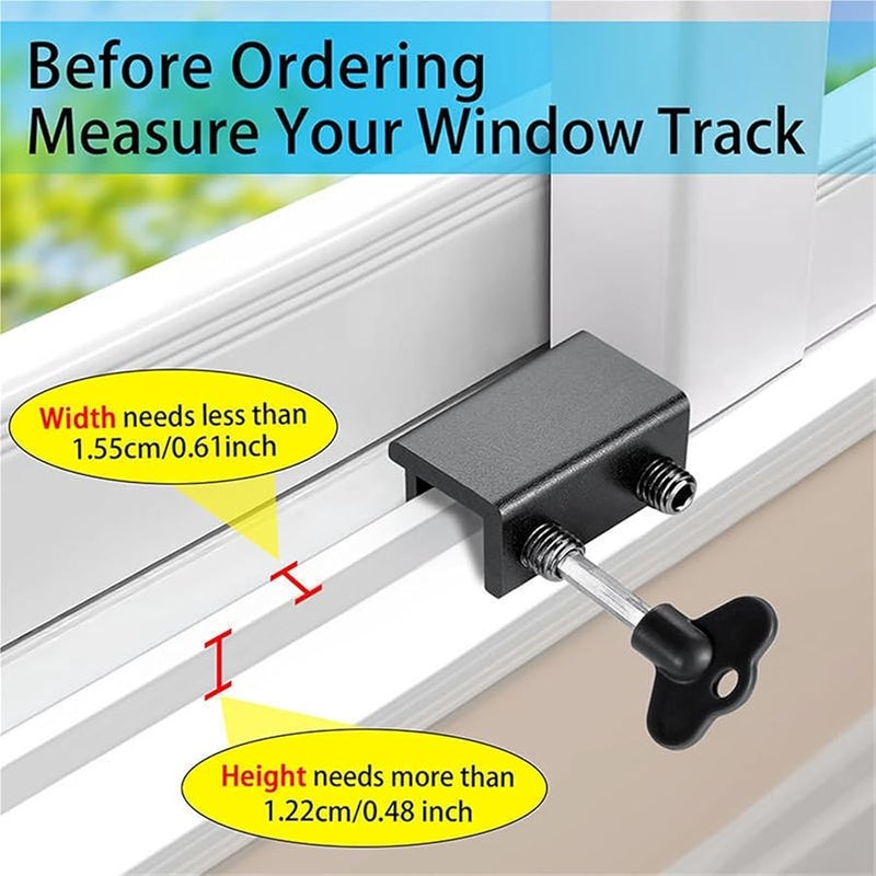 Sliding Window Door Security Locks 10 Pieces Black - Image 5