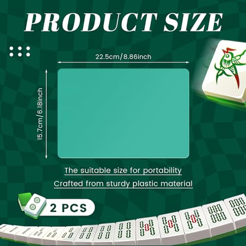 Seenelling 2 Pcs Mahjong Tile Mixer Mahjong Shuffler for Mixing and Shuffling Tiles Plastic Mahjong Accessories Gifts for Mahjong Lovers Playing Mahjong Game Green - Image 5