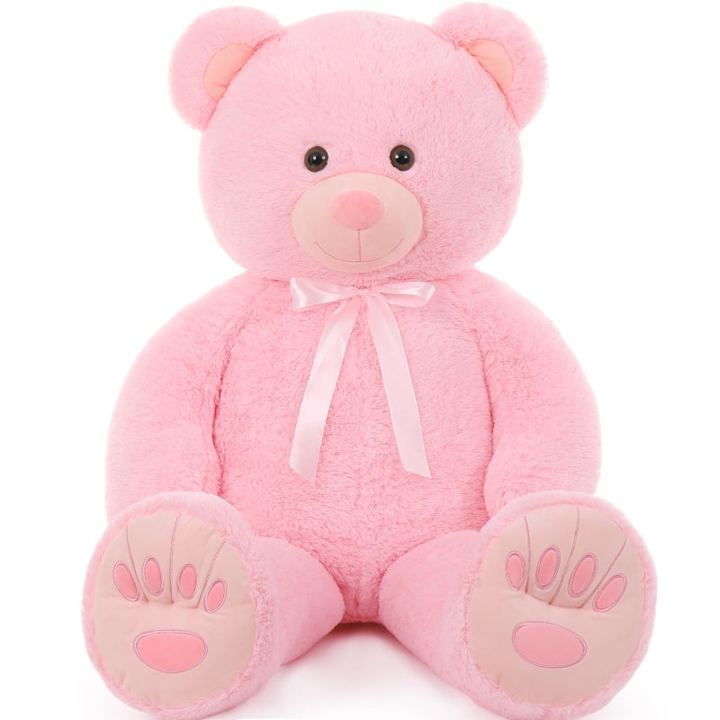 MorisMos Giant Teddy Bear Stuffed Animal 51in Lifesize Big Teddy Bear Large Cuddly Bear Plush for Baby Shower Valentines WeddingBirthday Gift for Kids Boys Girls Women Pink - Image 3