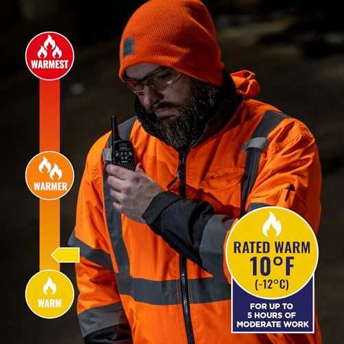 Ergodyne High Visibility Reflective Winter Bomber Jacket, Zip Out Fleece Liner, ANSI Compliant, Ergodyne GloWear 8379 - Image 2