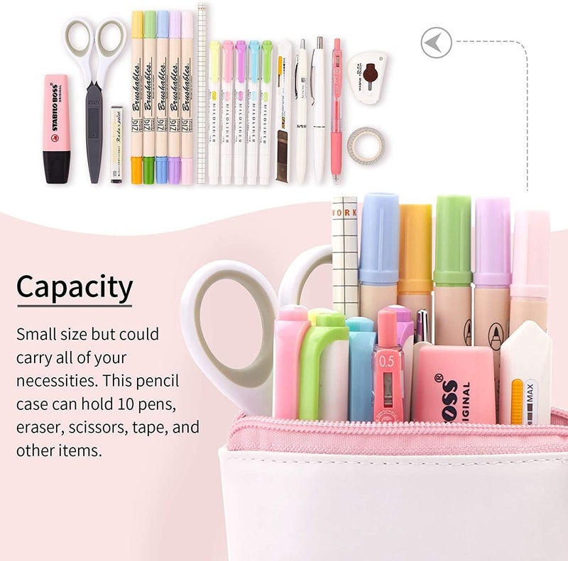 Telescopic Holder Stationery Case - Multifunctional Pop Up Pencil Case in Pink - Image 2