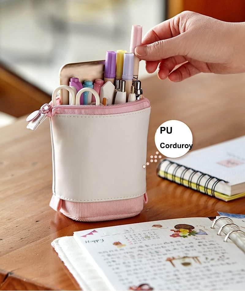 Telescopic Holder Stationery Case - Multifunctional Pop Up Pencil Case in Pink - Image 4