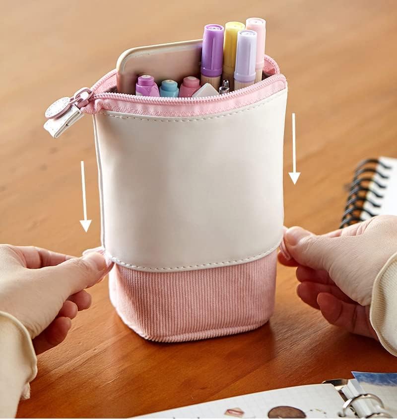 Telescopic Holder Stationery Case - Multifunctional Pop Up Pencil Case in Pink - Image 3