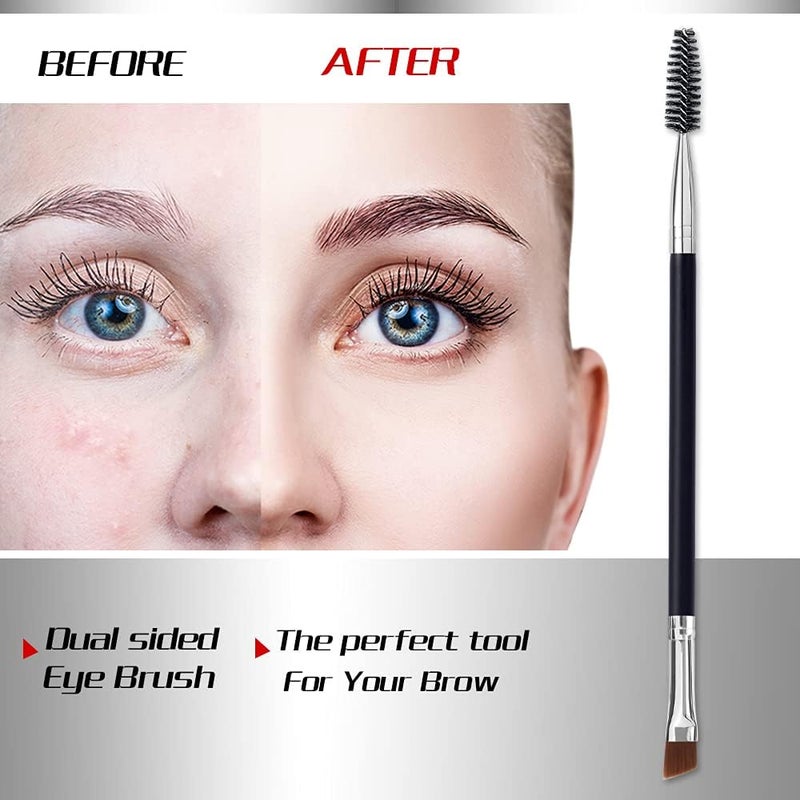 LOOKSEVEN Duo Eye Brow Brush - Angled Eyebrow Brush, Spoolie, Eyelash Comb - 1 Pcs - Image 3