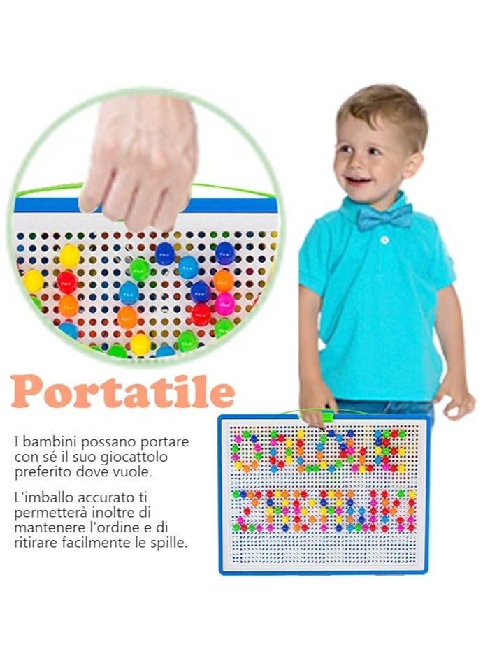 296 قطعة من مكعبات بناء الفسيفساء الإبداعية، لعبة بناء DIY، هدية عيد ميلاد ملونة للبنات والأولاد من سن 3 سنوات فما فوق، لعبة تعليمية إبداعية ثلاثية الأبعاد على شكل أظافر فطر ملونة - Image 3