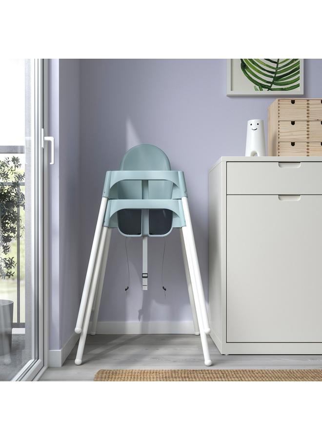 erorex Highchair With Safety Belt, Grey-Blue/White - Image 5