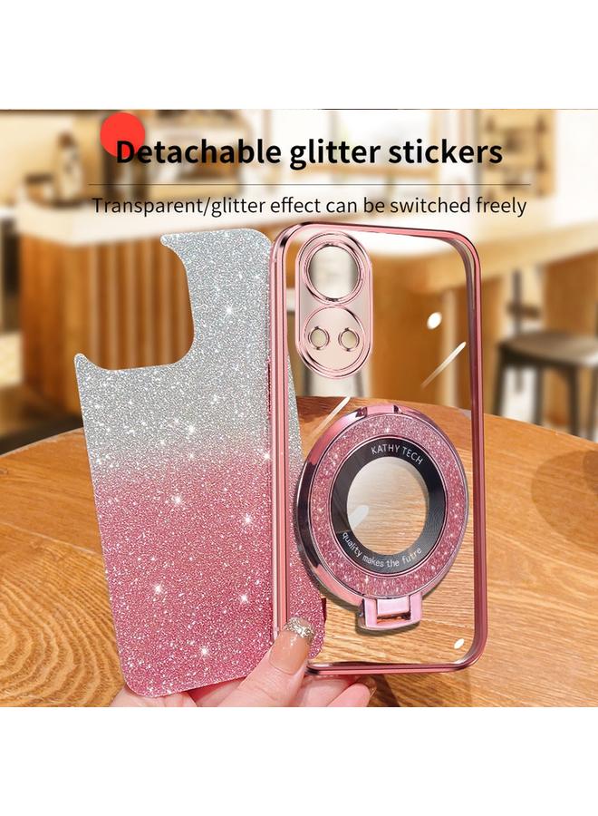 S-TOP Case For Honor Play 30 Plus Plated Gradient Glitter Round Holder TPU Phone Case - Image 4
