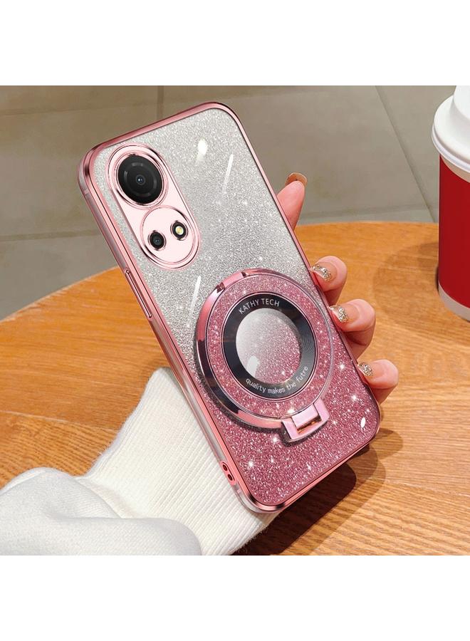 S-TOP Case For Honor Play 30 Plus Plated Gradient Glitter Round Holder TPU Phone Case - Image 1