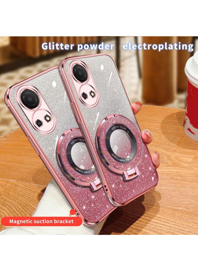 S-TOP Case For Honor Play 30 Plus Plated Gradient Glitter Round Holder TPU Phone Case - Image 3