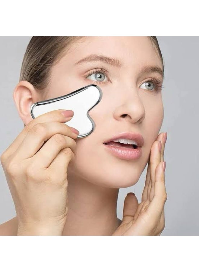Stainless Steel Gua Sha for Self Care, Metal Gua Sha Facial Tool, Guasha Tool for Face and Body Treatment