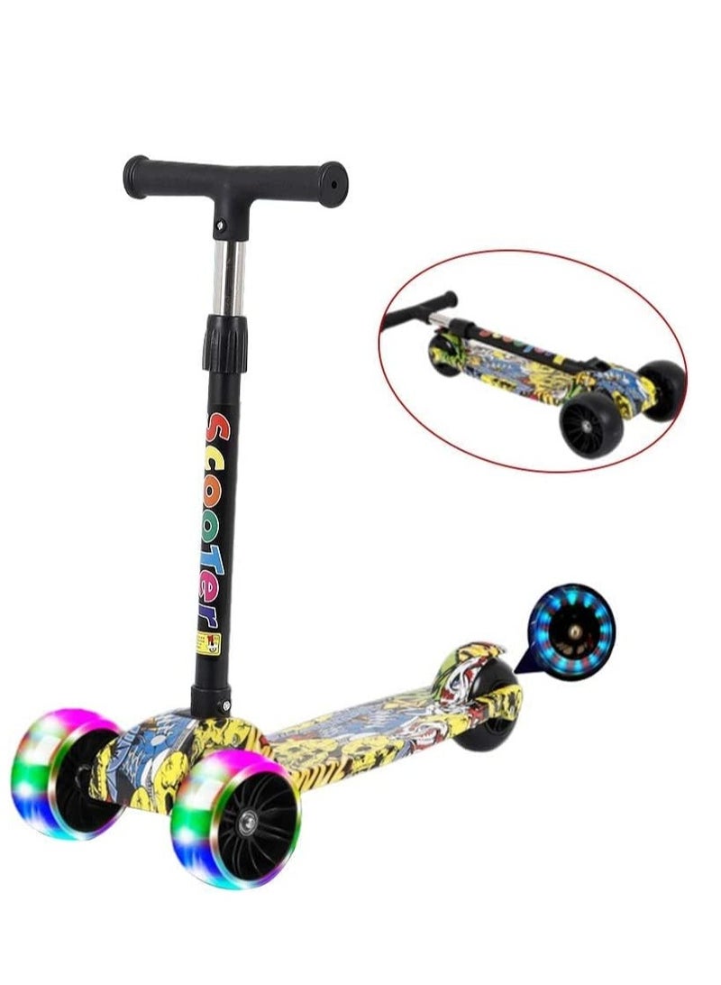 Kick Scooter for Kids, 3 Wheels Toddlers Scooter for 6 Years Old Boys Girls Learn to Steer - Kids Scooter with Adjustable Height, Extra-Wide Deck, Flashing Wheel Lights.（Pink)  - Image 5