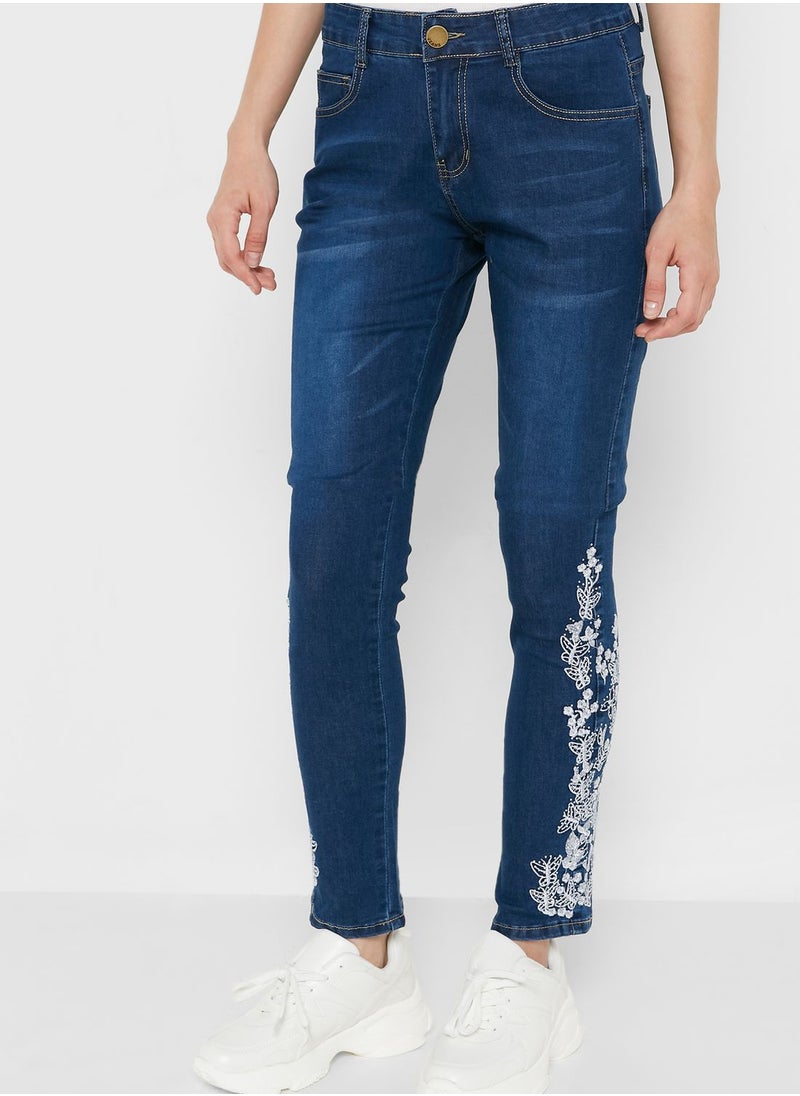 Ginger - Embroidered Skinny Fit Jeans - Image 1