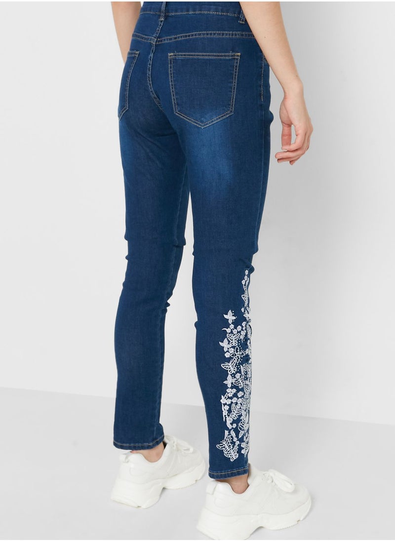 Ginger - Embroidered Skinny Fit Jeans - Image 1