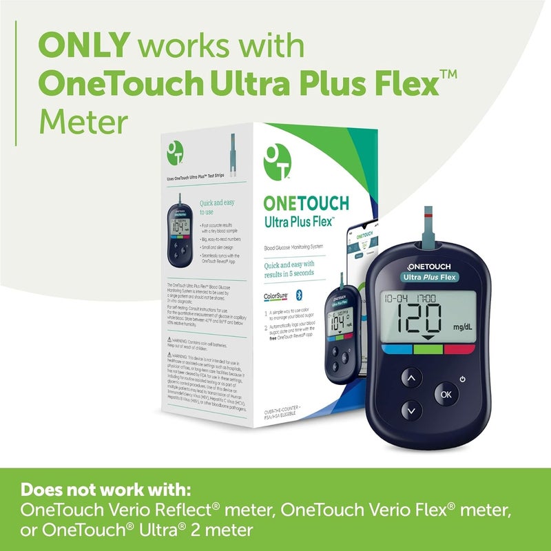 ONETOUCH شرائط اختبار السكري OneTouch Ultra Plus 60 قطعة تعمل فقط مع جهاز قياس سكر الدم OneTouch Ultra Plus Flex - Image 2