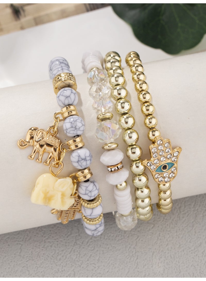KUYING Bohemian Style Trendy Design Bead Pendant Multilayer Bracelet - Image 2