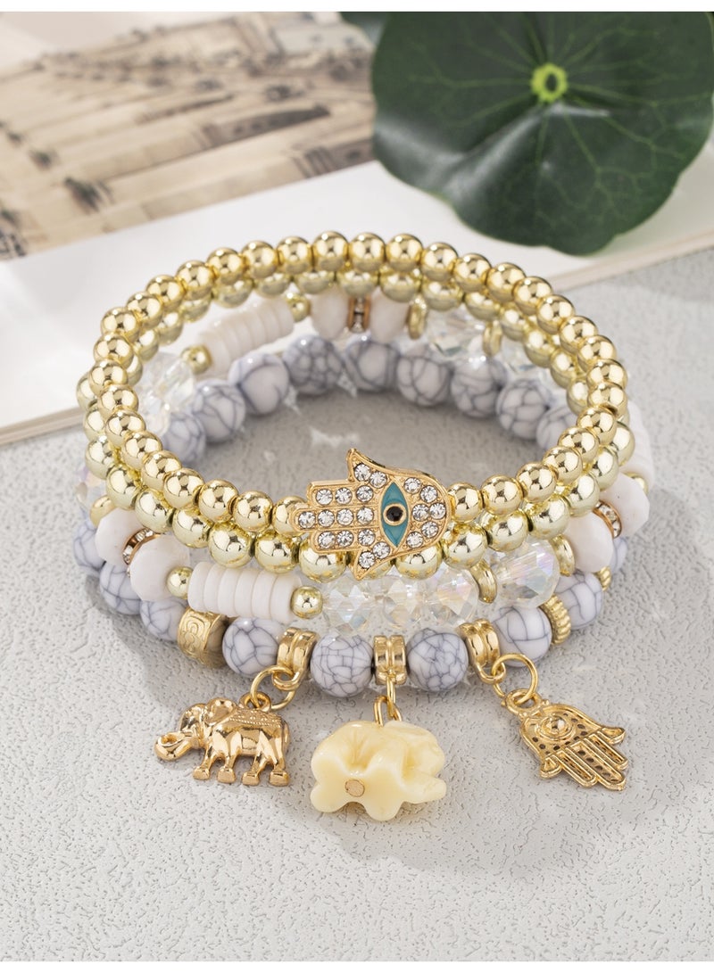 KUYING Bohemian Style Trendy Design Bead Pendant Multilayer Bracelet - Image 1