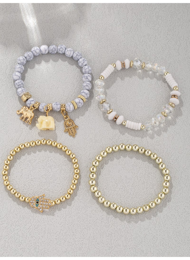 KUYING Bohemian Style Trendy Design Bead Pendant Multilayer Bracelet - Image 3