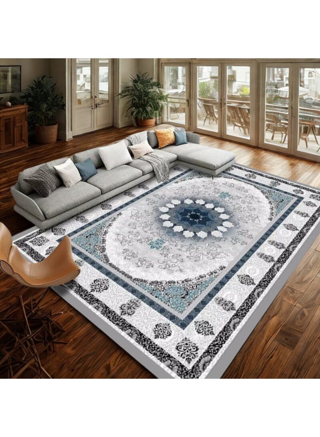 SMART HOME Ceramic Carpets Excellent Velvet Rug Padded And Soft To The Touch With Beautiful 3D Patterns Made of High-Quality Materials Nano Seating Mattress Multicolour Polypropylene  Rectangle size 4X3 meters - Image 5